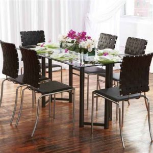 Vivid w Espresso criss cross chairs